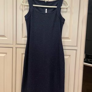 St. John’s Deep Navy Blue tank style midi dress with coordinating blazer